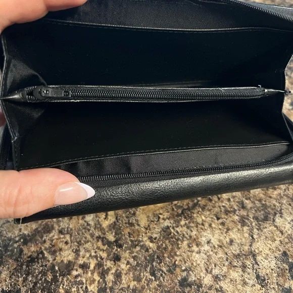 Prada Black Leather Wallet with White Stitching - Picture 5 of 6